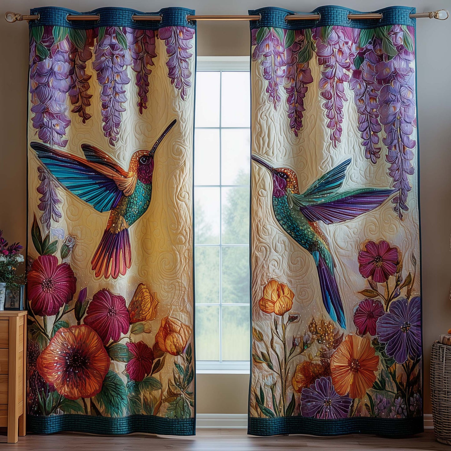 Petal Whispers Quilted Curtains GFTOTP15882