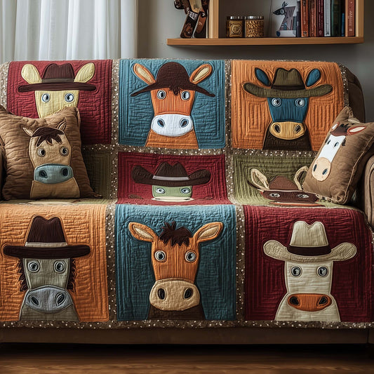 Dusty Hooves Quilted Sofa Cover GFTOTP15896