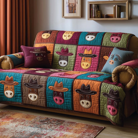 Dusty Hooves Quilted Sofa Cover GFTOTP15899