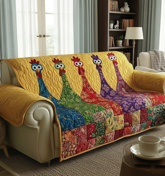 Funky Chicken Quilted Sofa Cover GFTOTP15992