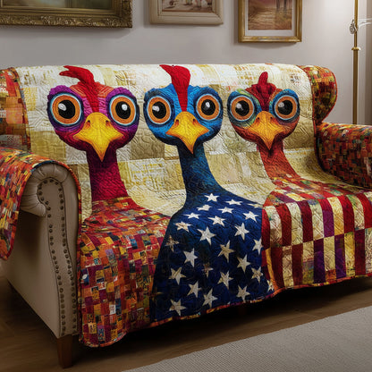 Funky Chicken Quilted Sofa Cover GFTOTP15994