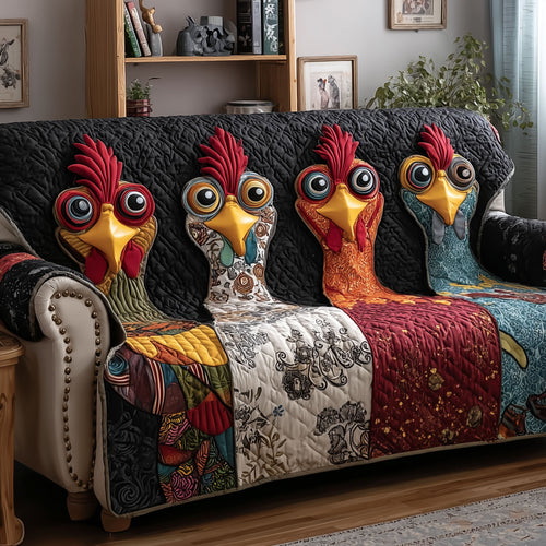 Funky Chicken Quilted Sofa Cover GFTOTP15995
