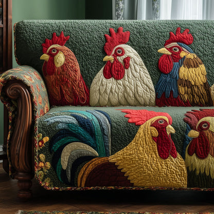 Funky Chicken Quilted Sofa Cover GFTOTP15996