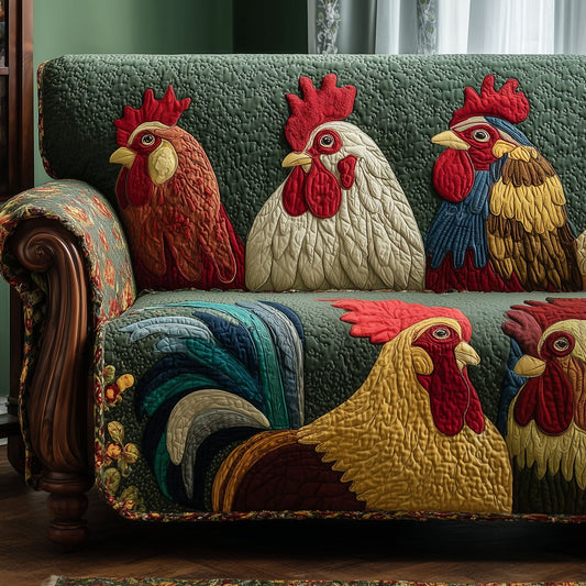 Funky Chicken Quilted Sofa Cover GFTOTP15996