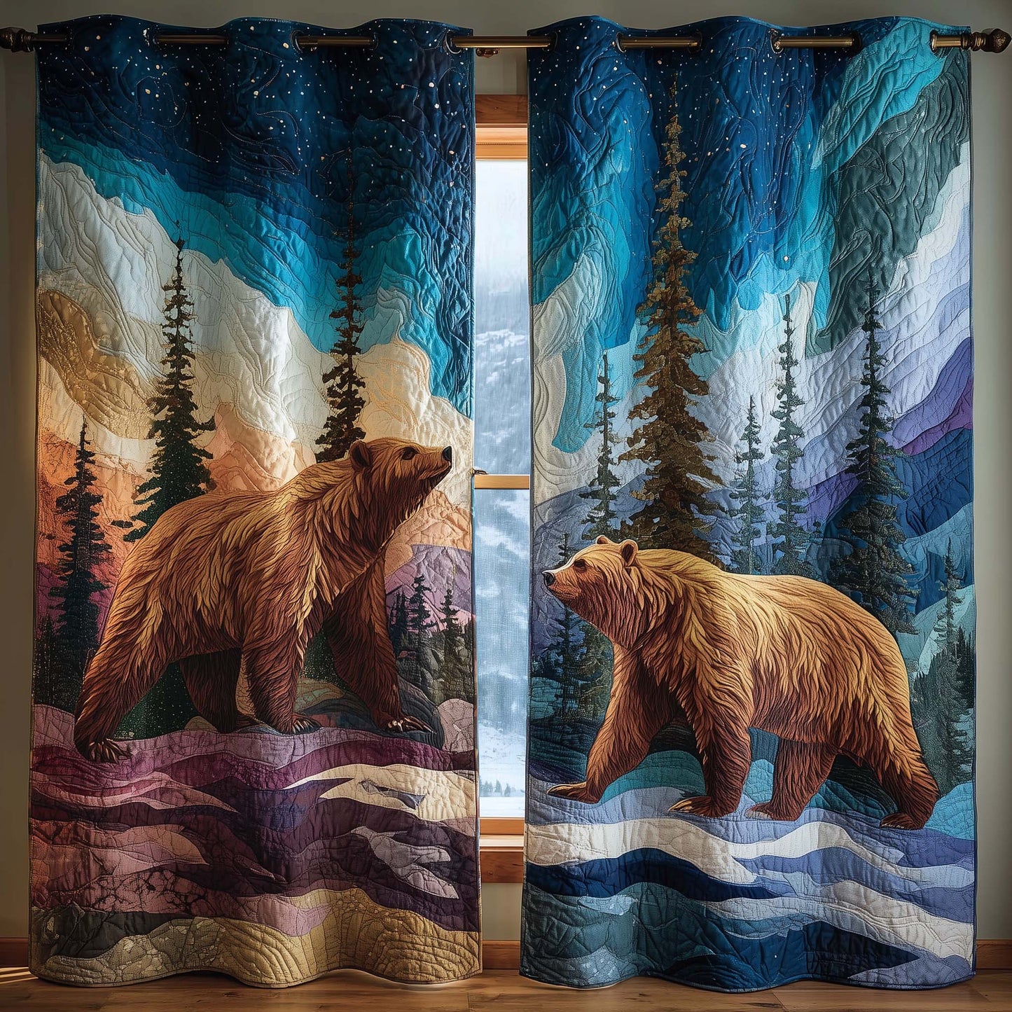 Aurora Borealis Quilted Curtains GFTOTP16083