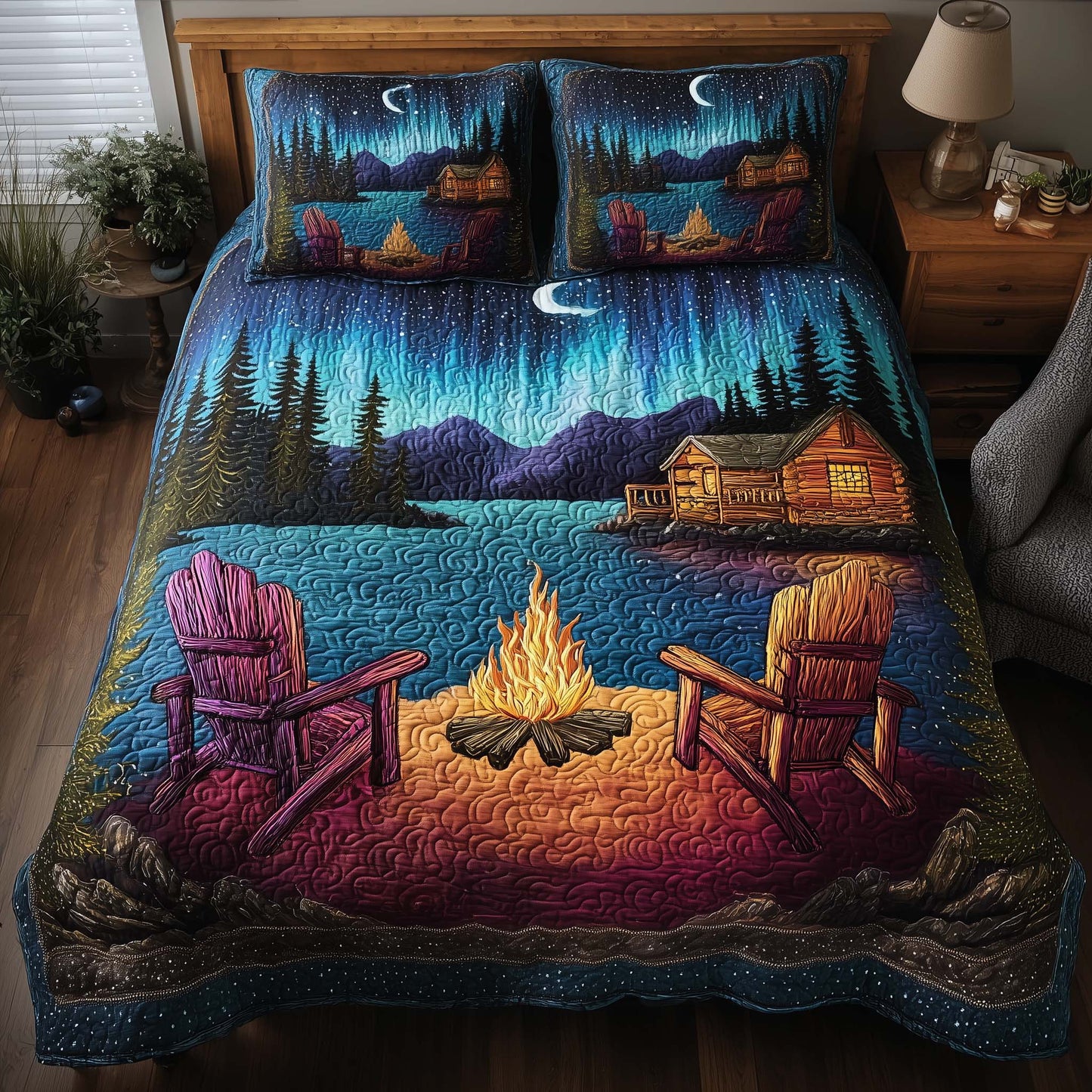 Midnight Harmony 3-Piece Quilted Bedding Set GFTOTP16128