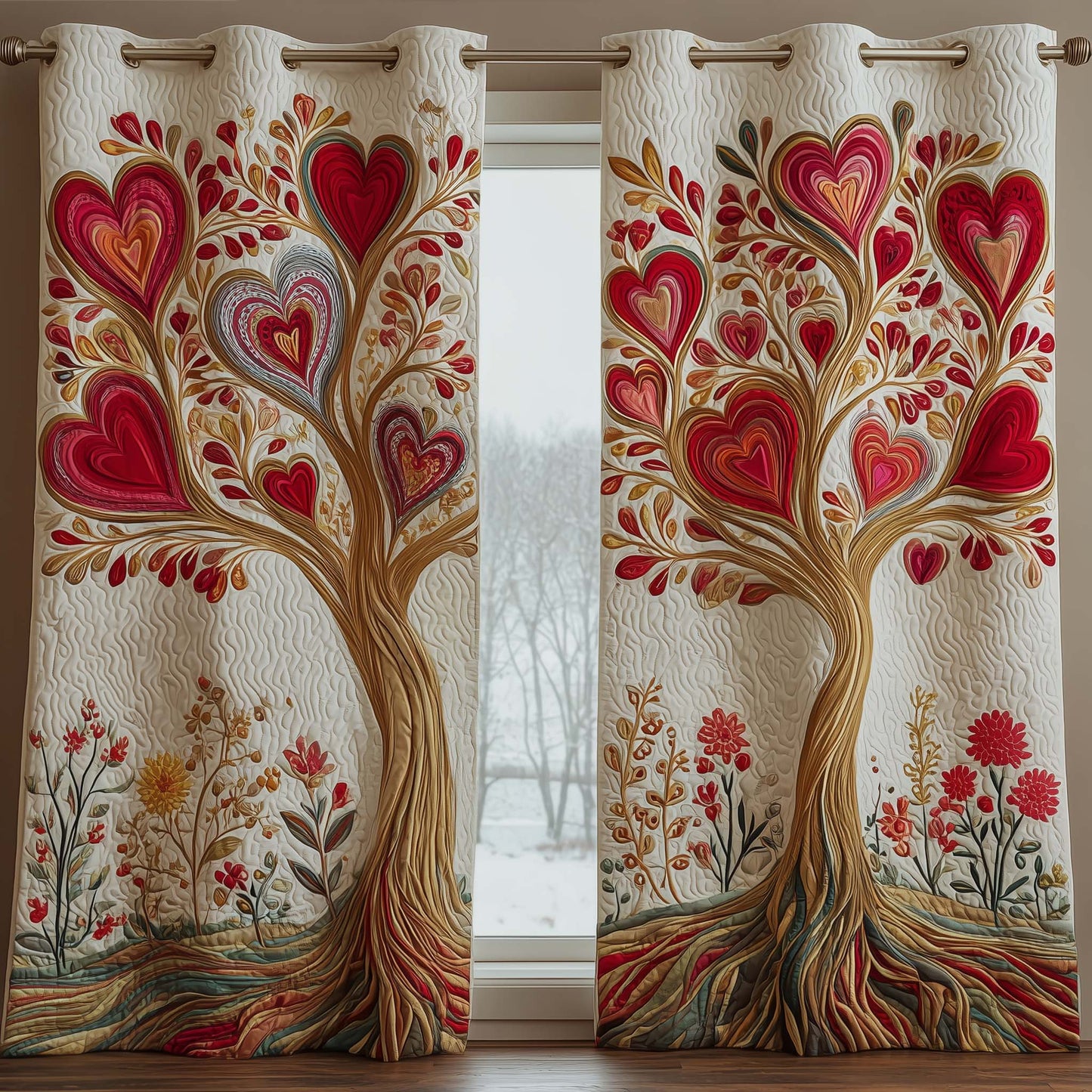 Lovewood Bloom Quilted Curtains GFTOTP16163