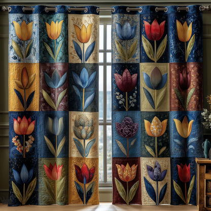 Tulip Whisper Quilted Curtains GFTOTP16169