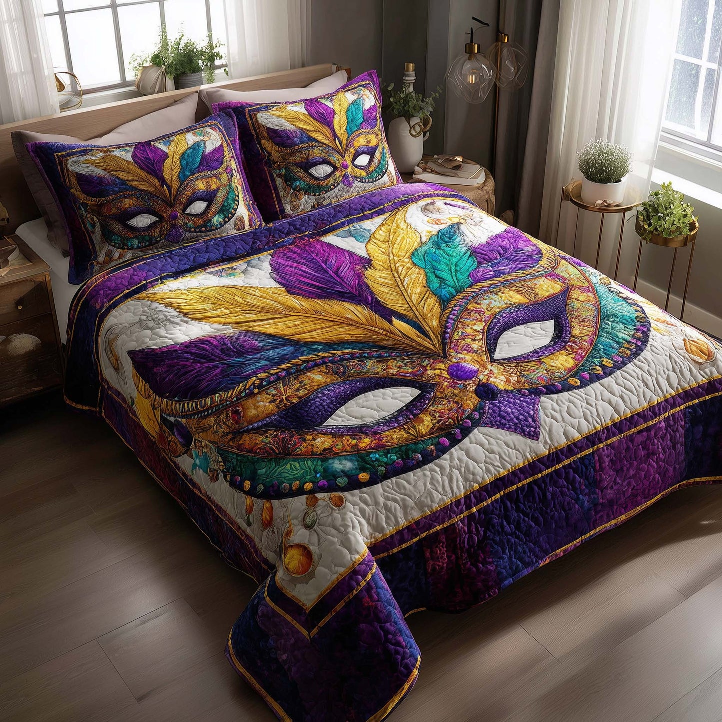 Carnival Royale 3-Piece Quilted Bedding Set GFTOTP16244