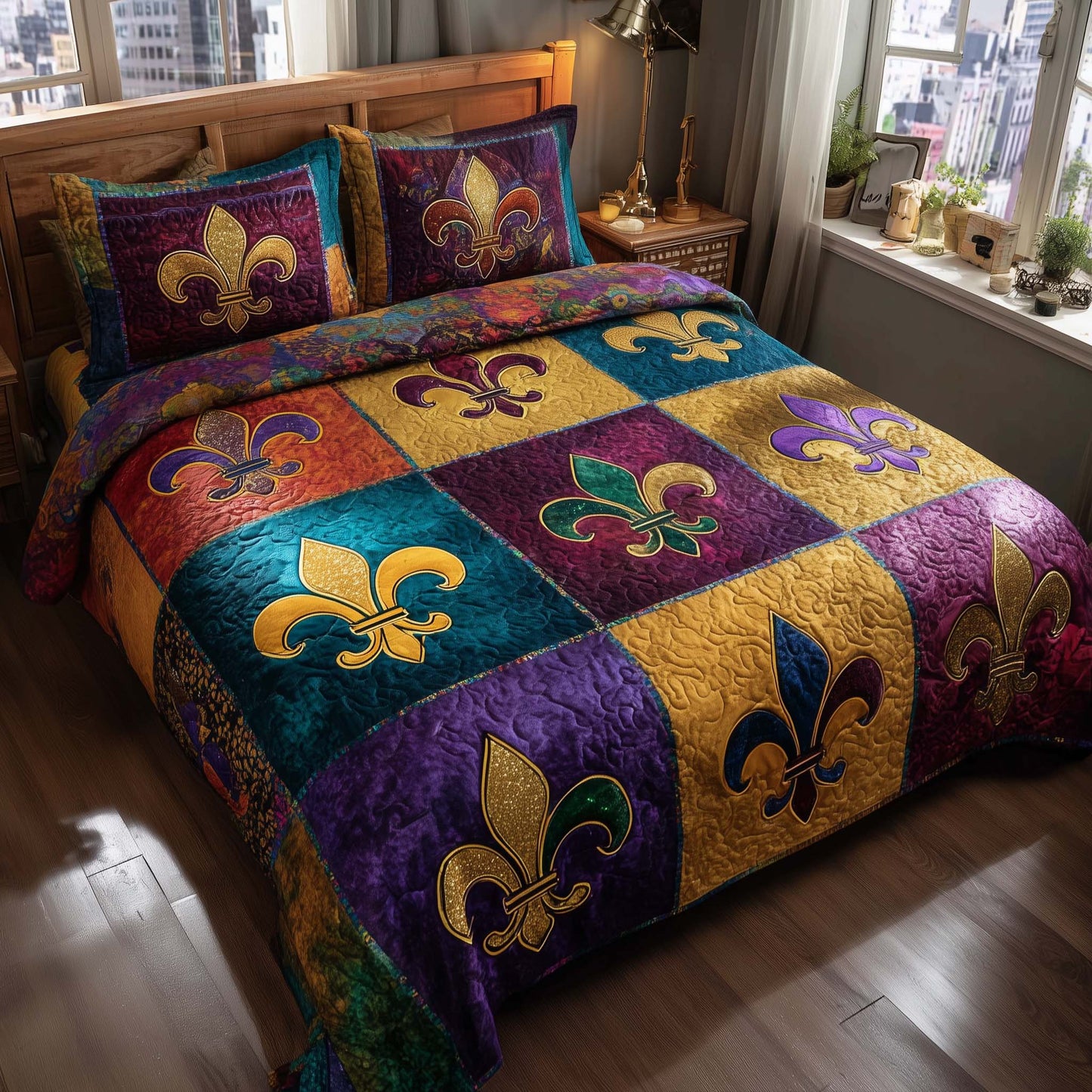 Purple Revelry 3-Piece Quilted Bedding Set GFTOTP16246