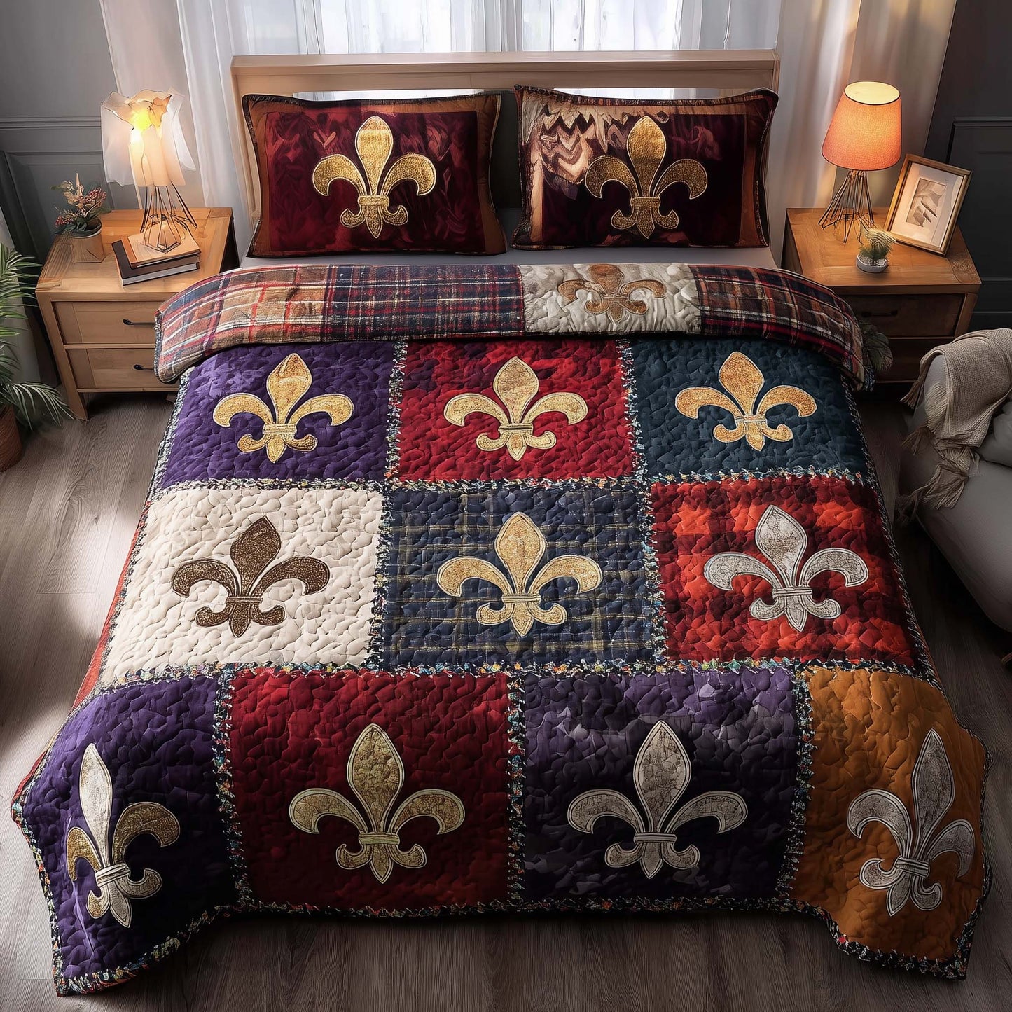 Purple Revelry 3-Piece Quilted Bedding Set GFTOTP16247