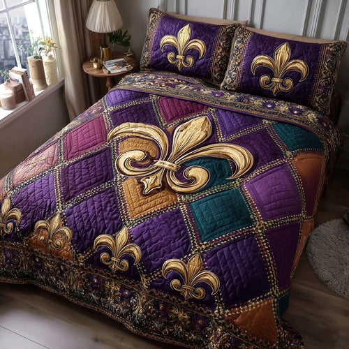 Purple Revelry 3-Piece Quilted Bedding Set GFTOTP16249