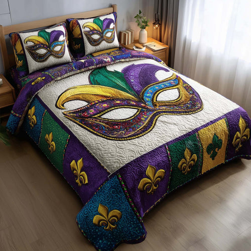 Purple Revelry 3-Piece Quilted Bedding Set GFTOTP16250