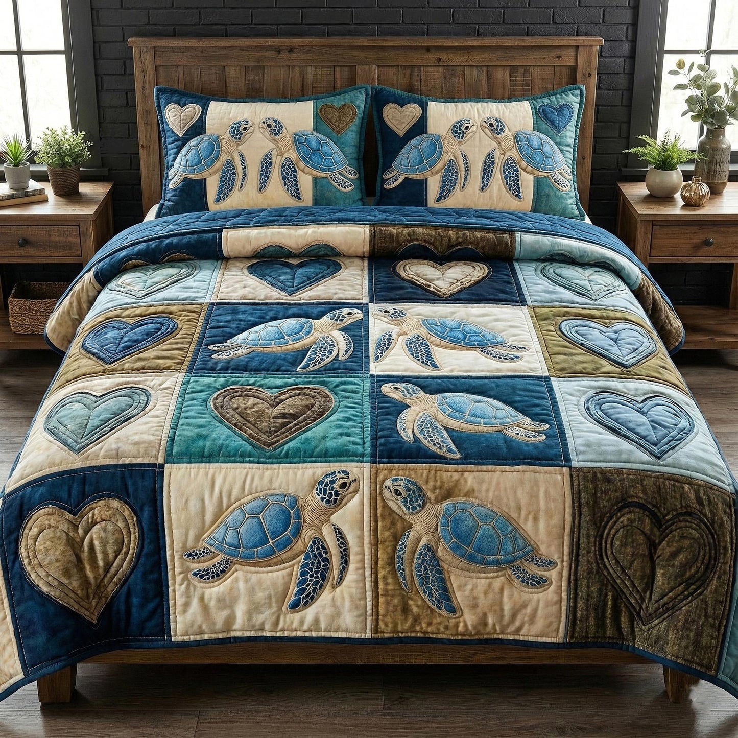 Ocean Companions 3-Piece Quilted Bedding Set GFTOTP16279