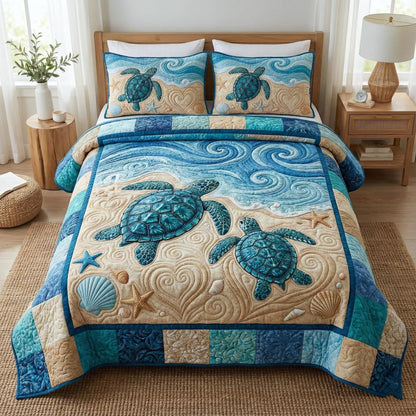 Ocean Companions 3-Piece Quilted Bedding Set GFTOTP16280