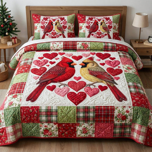 Crimson Companions 3-Piece Quilted Bedding Set GFTOTP16284