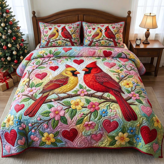 Crimson Companions 3-Piece Quilted Bedding Set GFTOTP16287