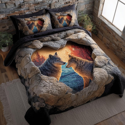 Moonbound Mates 3-Piece Quilted Bedding Set GFTOTP16288