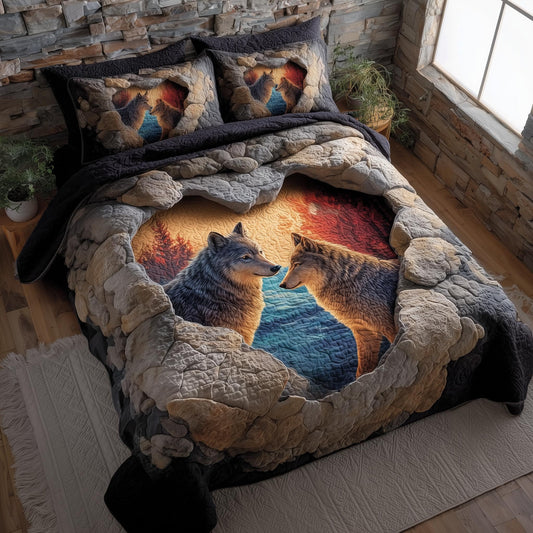 Moonbound Mates 3-Piece Quilted Bedding Set GFTOTP16288