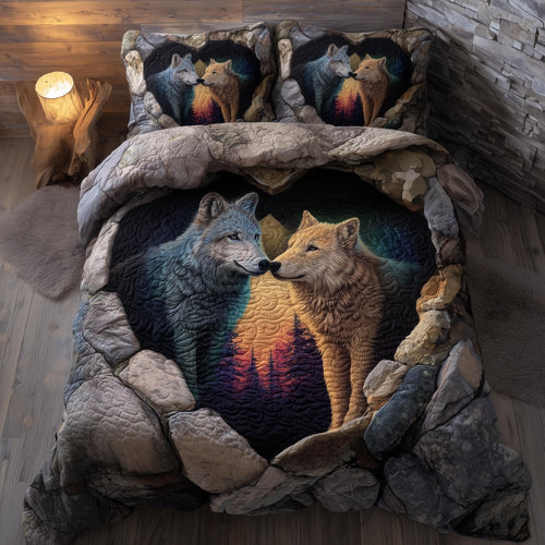 Moonbound Mates 3-Piece Quilted Bedding Set GFTOTP16289