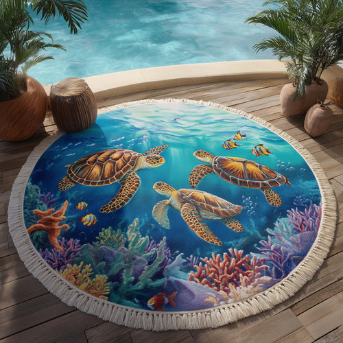 Coastal Calm Round Beach Towel GFTOTP16325