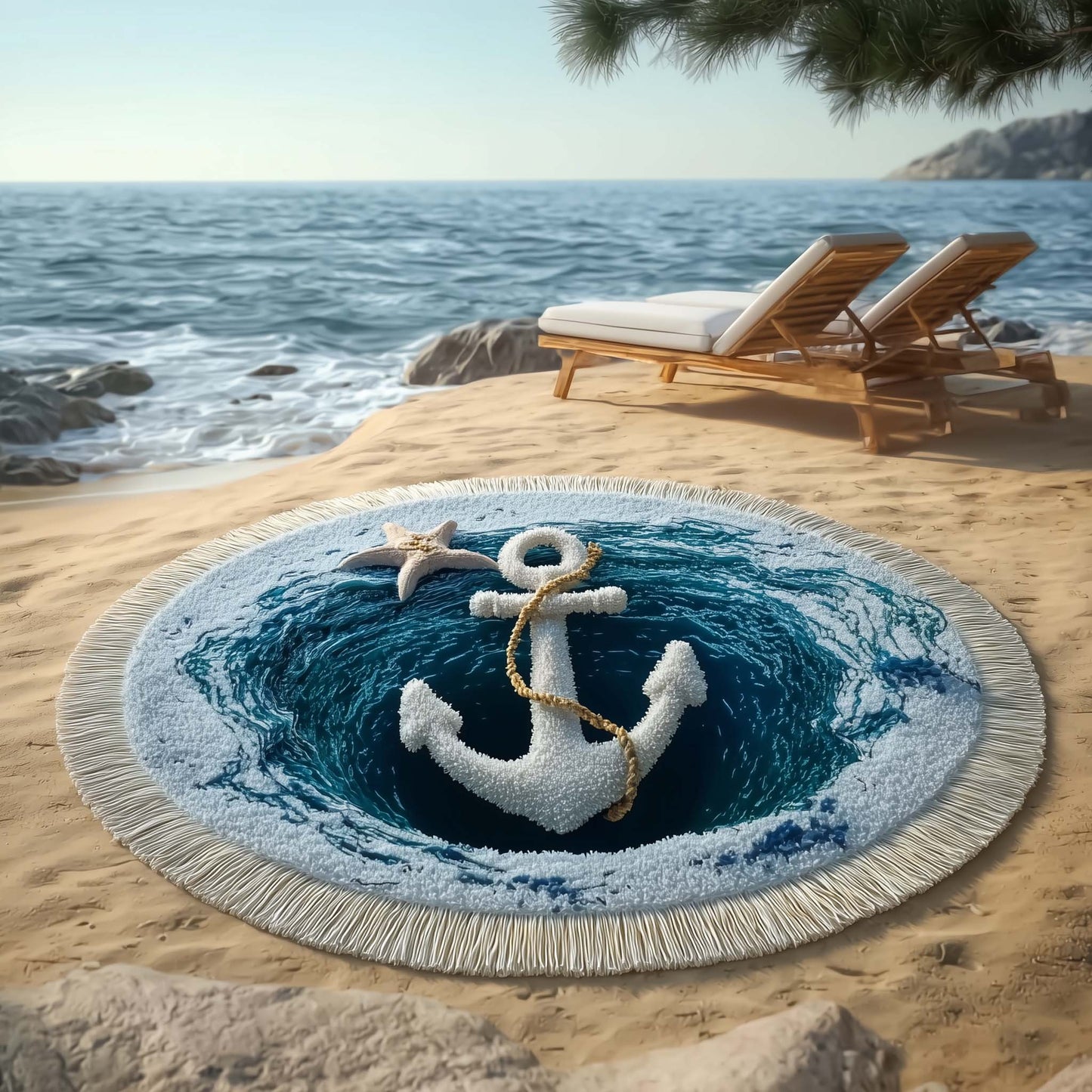 Aqua Harmony Round Beach Towel GFTOTP16329