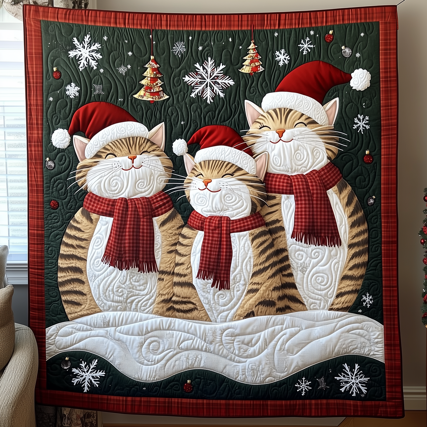 Christmas Cat Quilted Blanket GFTOTP1632