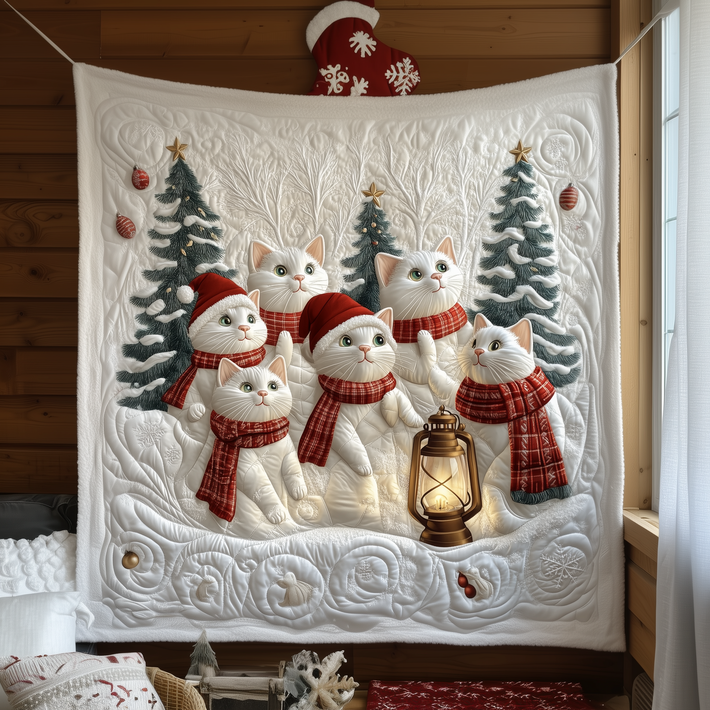 Christmas Cat Quilted Blanket GFTOTP1635
