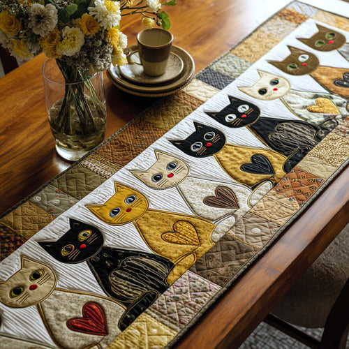 Patchwork Purr Quilted Table Runner GFTOTP16391