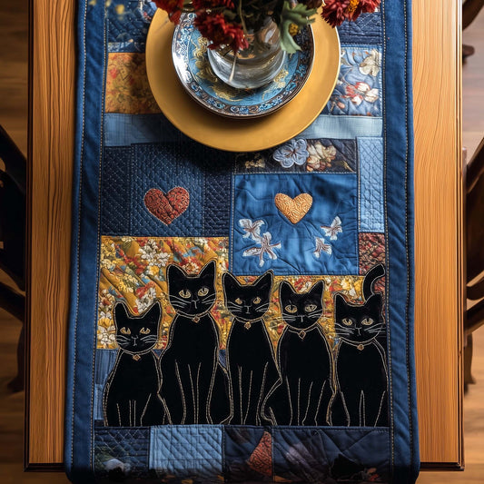 Patchwork Purr Quilted Table Runner GFTOTP16395