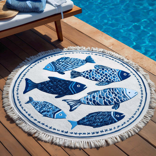 Whimsy Splash Round Beach Towel GFTOTP16402