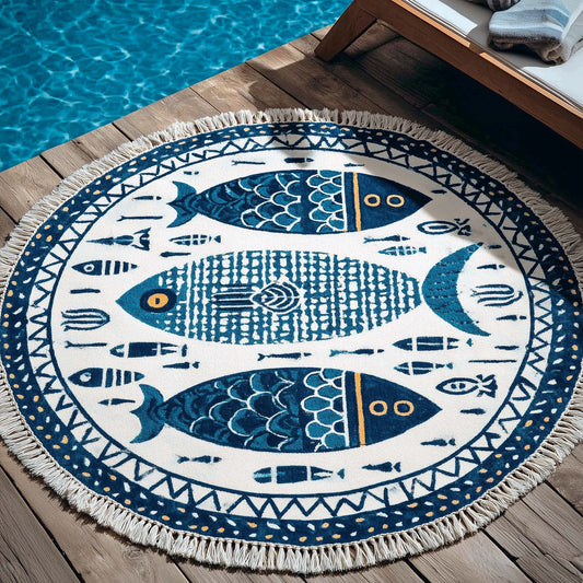 Whimsy Splash Round Beach Towel GFTOTP16403