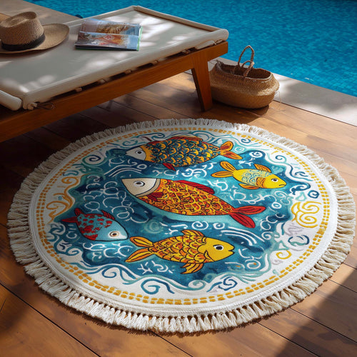 Whimsy Splash Round Beach Towel GFTOTP16404