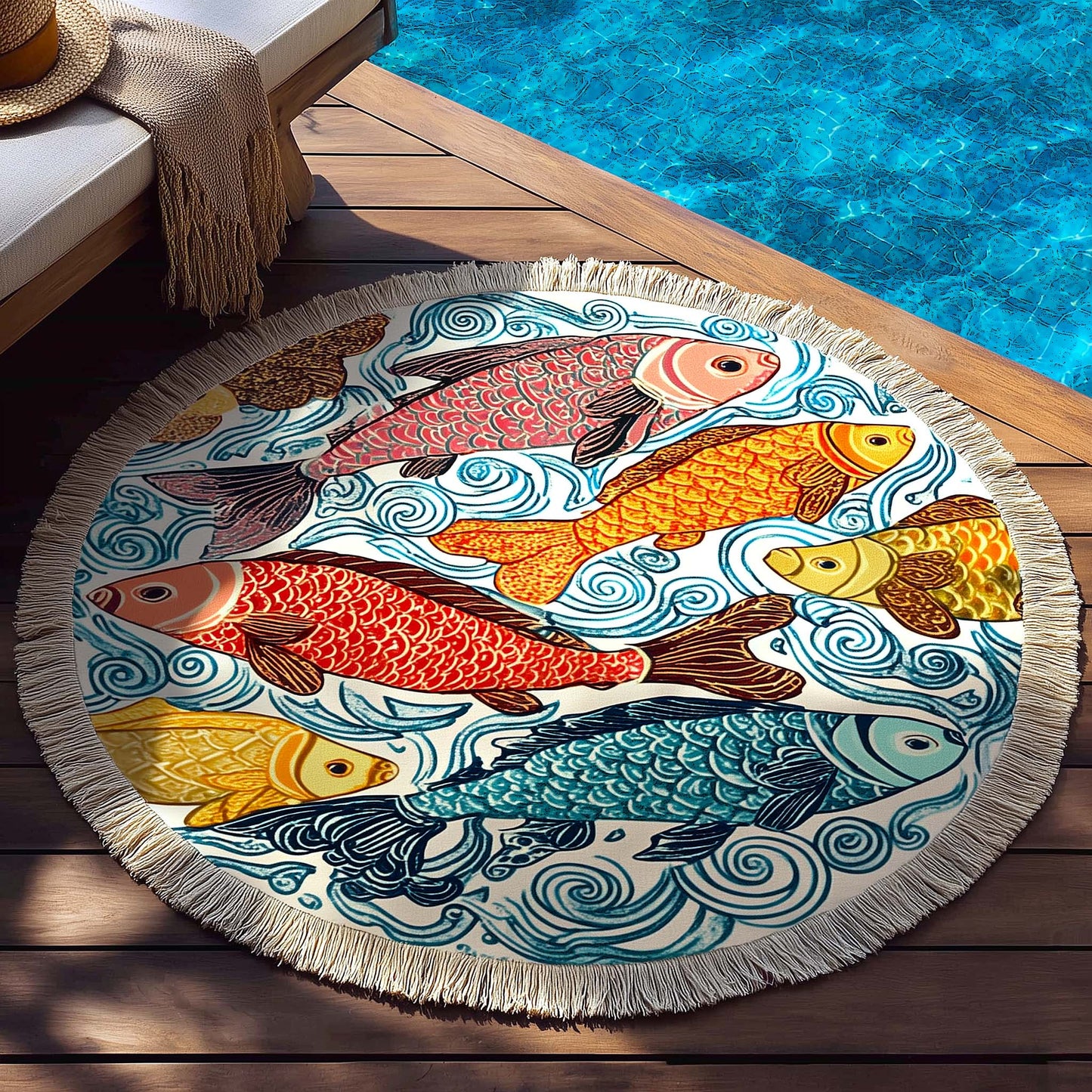 Whimsy Splash Round Beach Towel GFTOTP16405