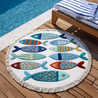 Whimsy Splash Round Beach Towel GFTOTP16406