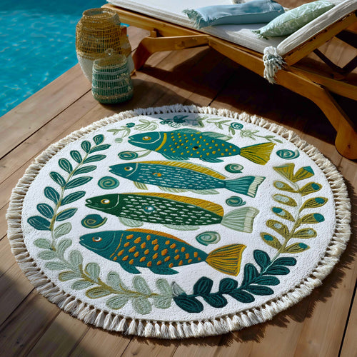 Whimsy Splash Round Beach Towel GFTOTP16407