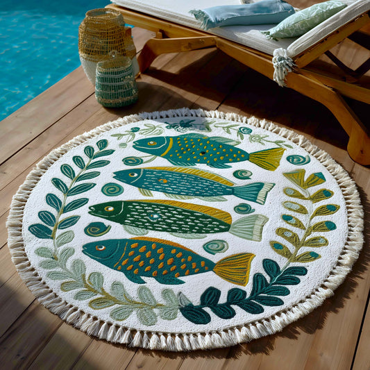 Whimsy Splash Round Beach Towel GFTOTP16407