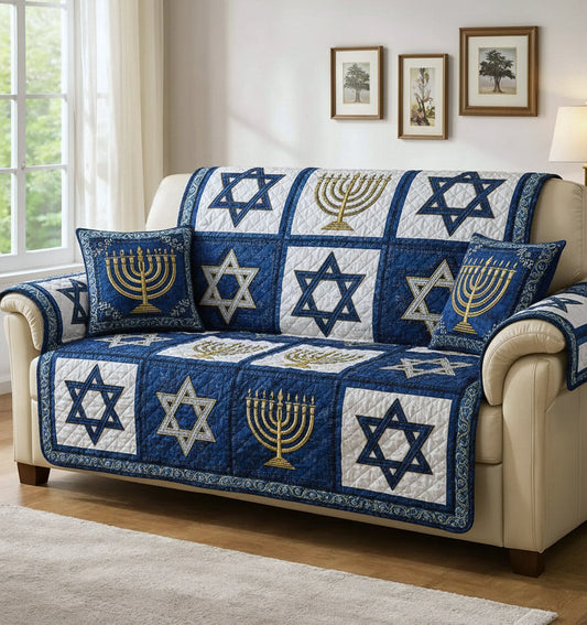 Hebrew Radiance Quilted Sofa Cover GFTOTP16424