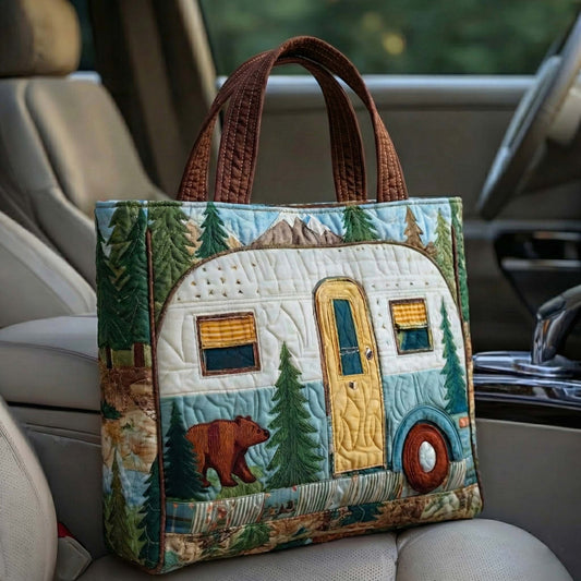 Vintage Camper Quilted Tote Bag GFTOTP16562