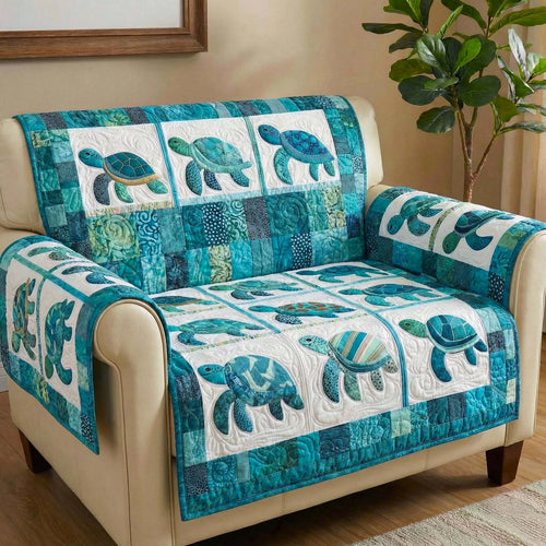 Ocean Serenity Quilted Sofa Cover GFTOTP16586