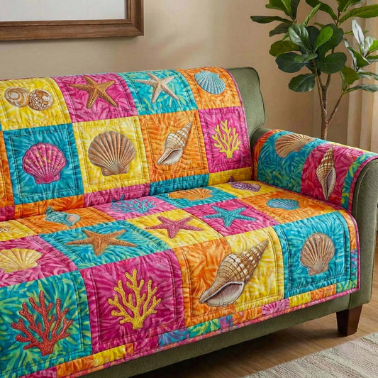 Ocean Serenity Quilted Sofa Cover GFTOTP16596