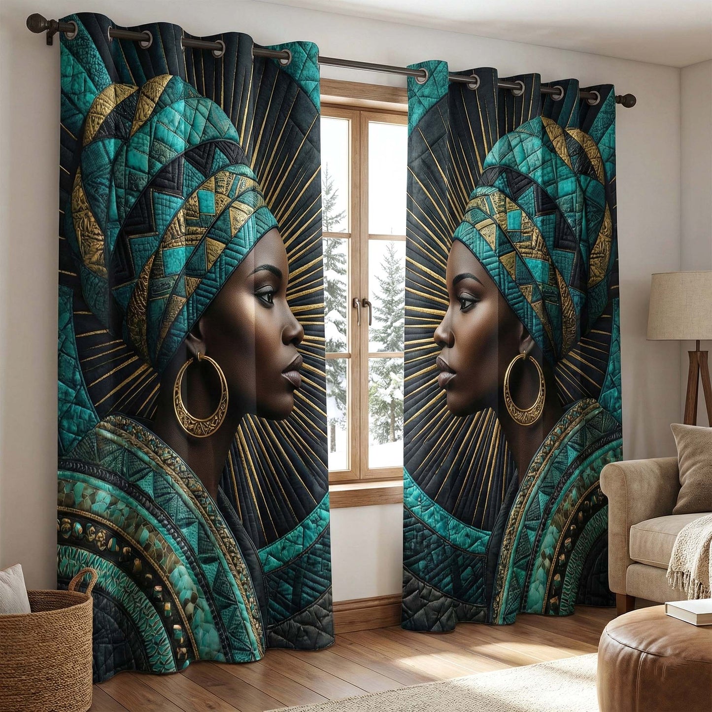 Ancestral Glow Quilted Curtains GFTOTP16598