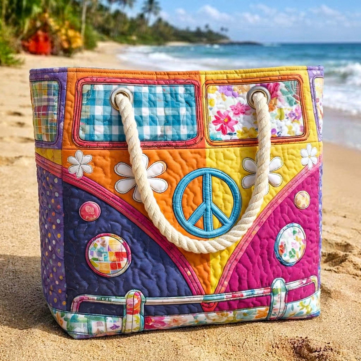 Hippie Vibes Quilted Beach Bag GFTOTP16609