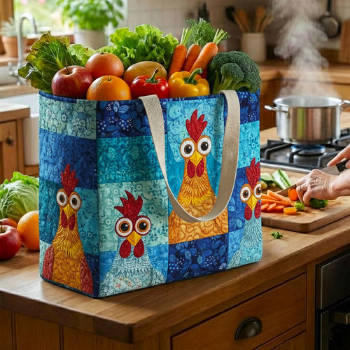Funky Chicken Quilted Shopping Bag GFTOTP16617