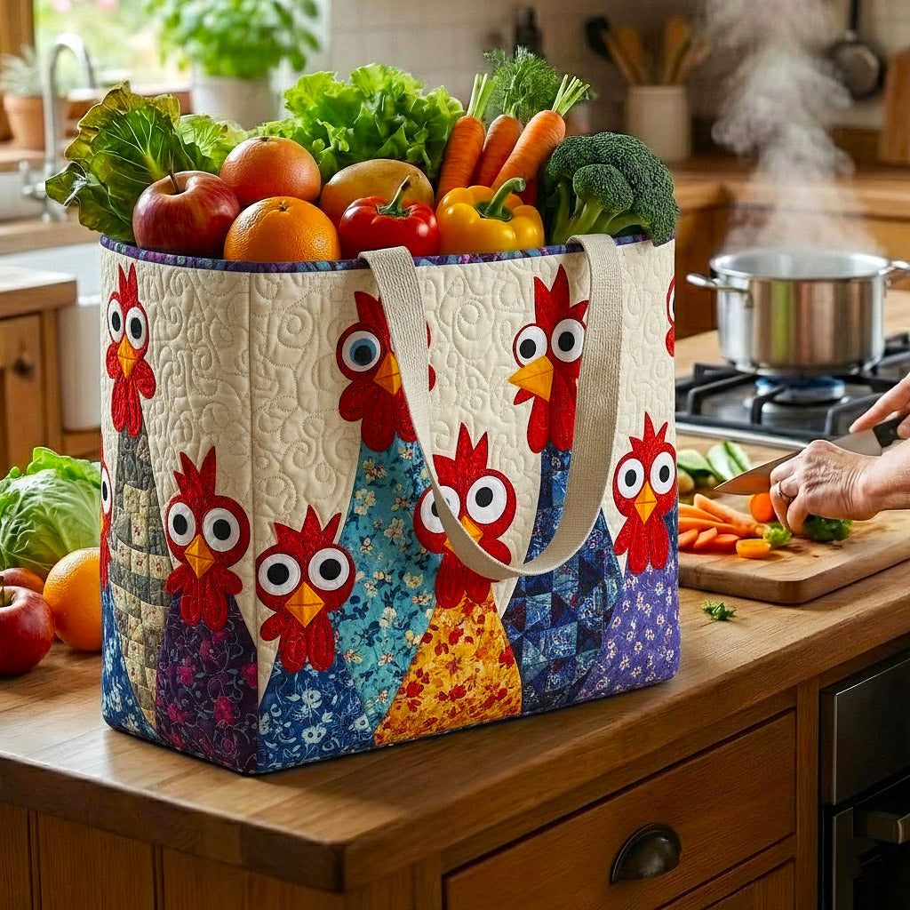 Funky Chicken Quilted Shopping Bag GFTOTP16620