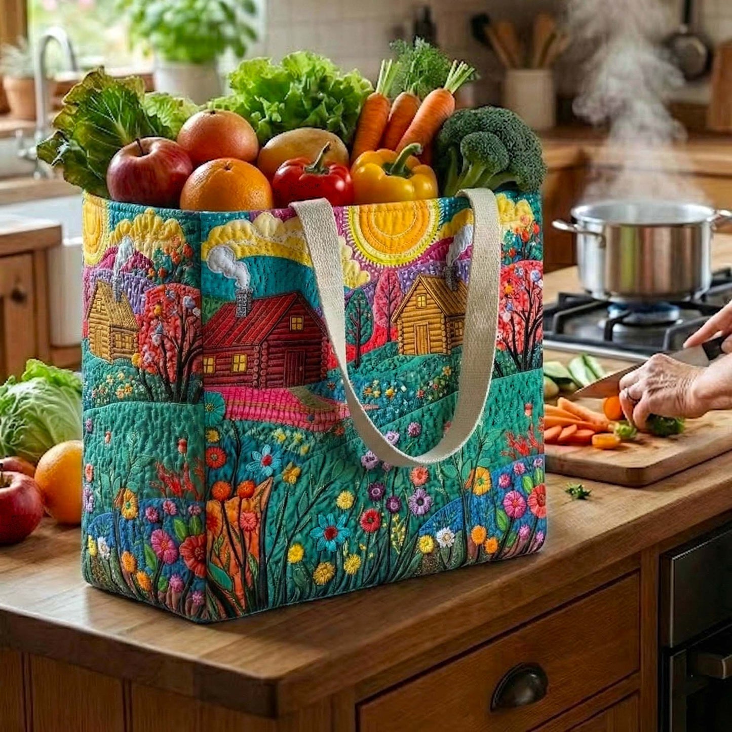Golden Pastures Quilted Shopping Bag GFTOTP16669