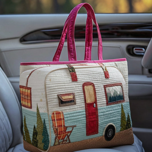 Vintage Camper Quilted Tote Bag GFTOTP16685