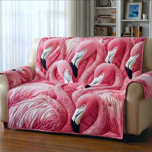 Tropical Flamingo Quilted Sofa Cover GFTOTP16742