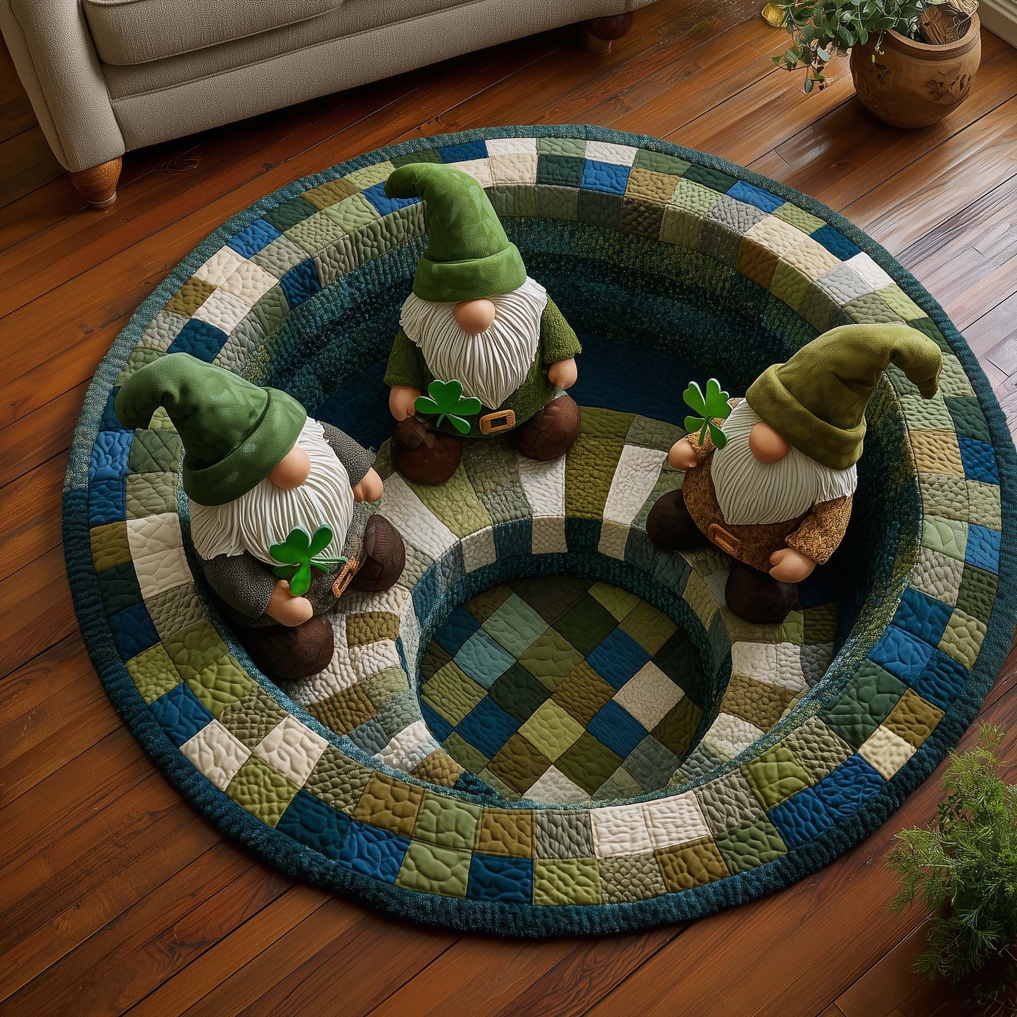 Lucky Revelry Quilted Round Mat GFTOTP16745
