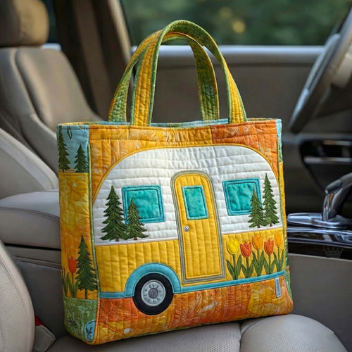 Vintage Camper Quilted Tote Bag GFTOTP16755